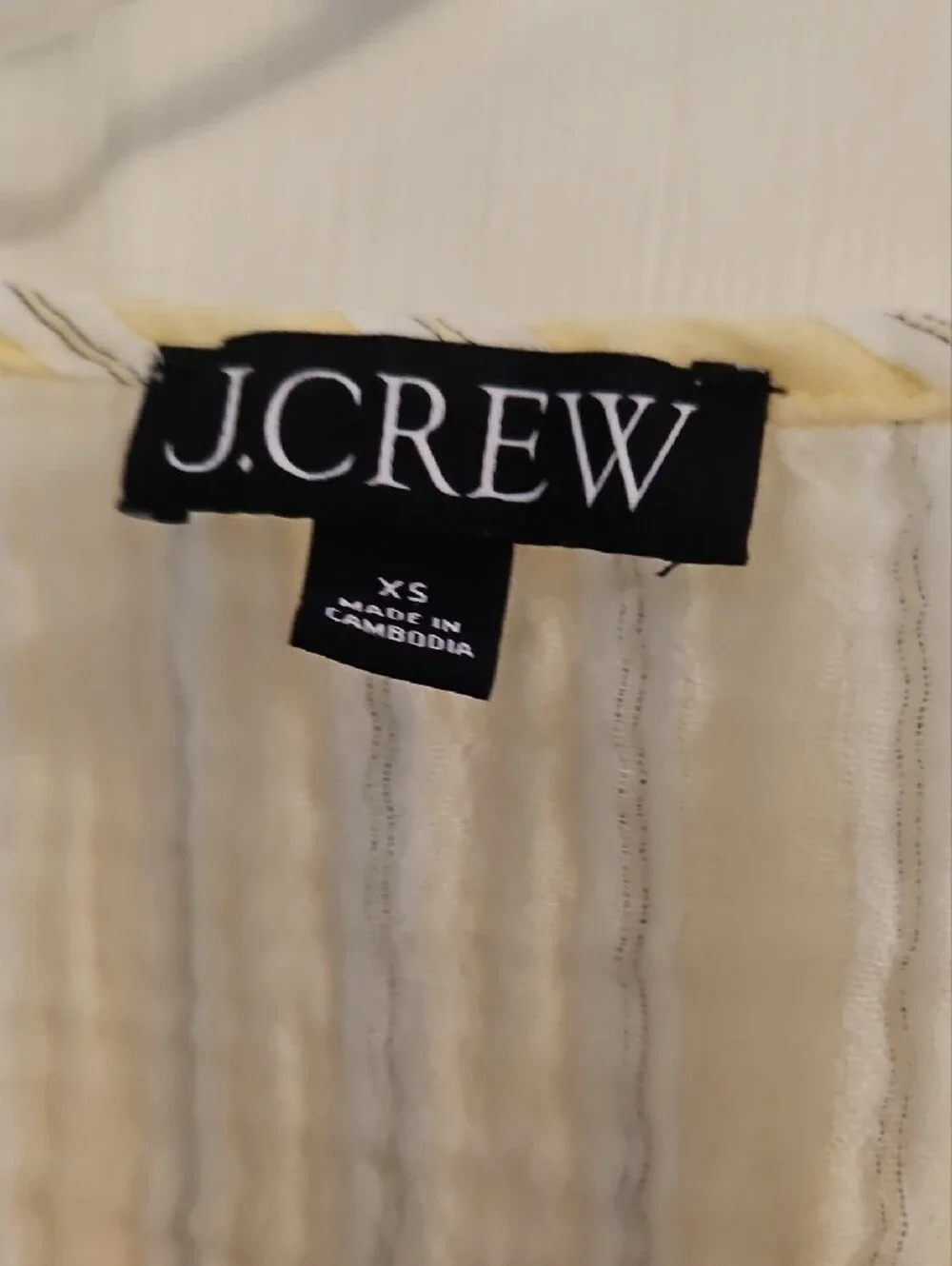 J.Crew Yellow Stripe Puff-Sleeve Women's Top